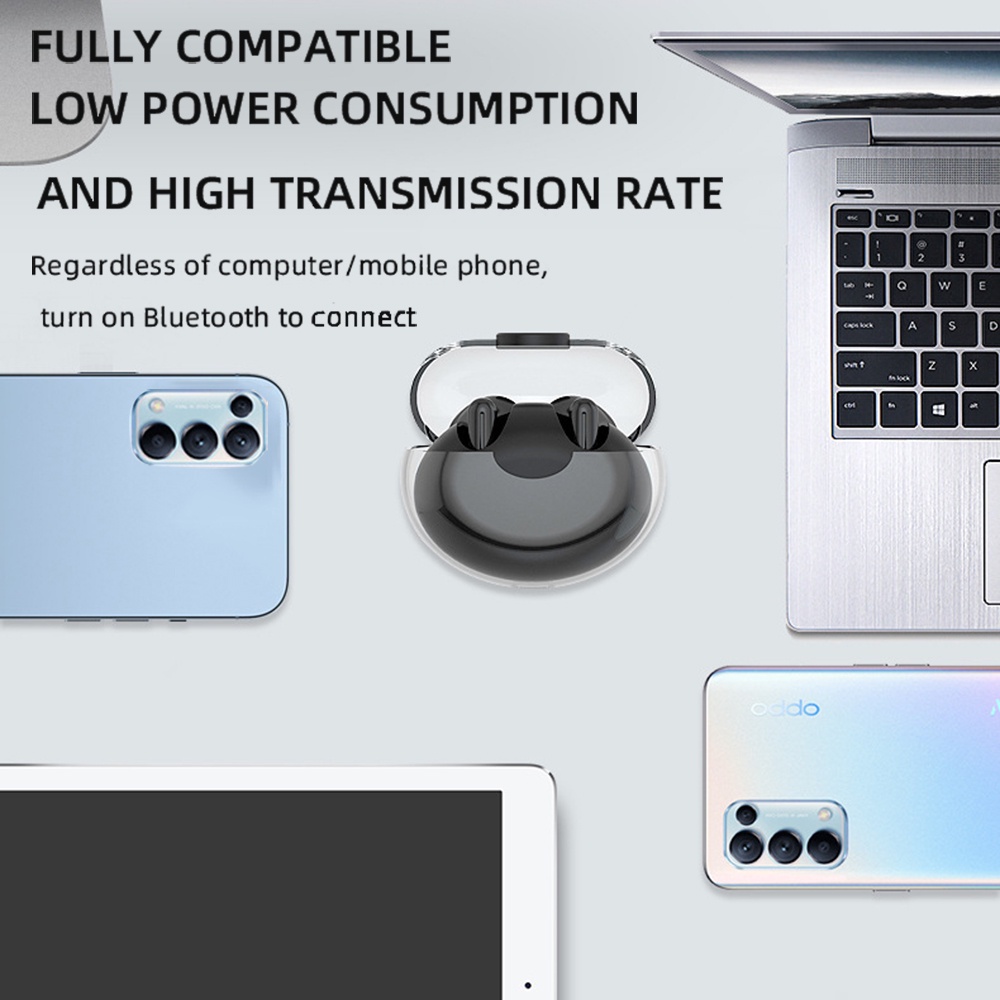 Tai Nghe Nhét Trong Suốt TWS bluetooth 5.0 Và Phụ Kiện
