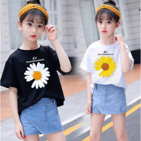 Áo thun trẻ em in hình hoa cúc họa mi nhiều màu siêu đẹp
