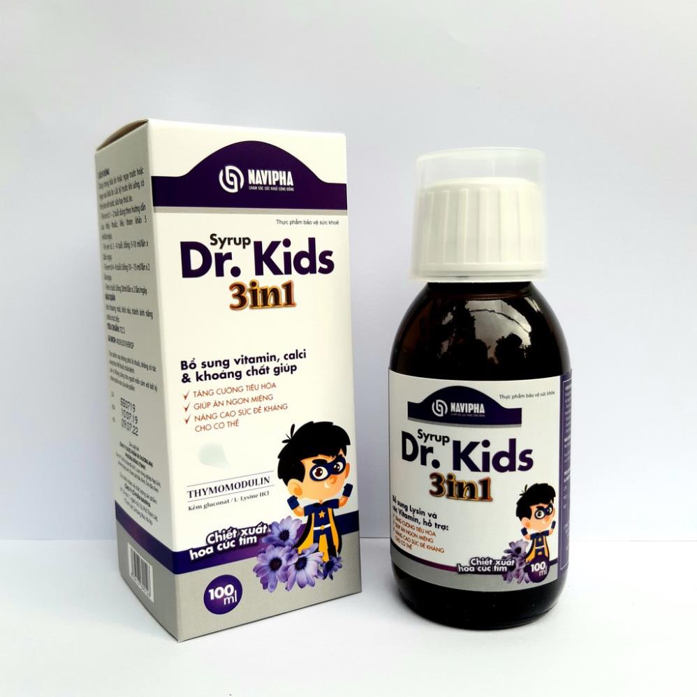 Thực Phẩm Bảo Vệ Sức Khỏe Syrup Dr.Kids 3in1 Giúp Trẻ Tăng Cường Tiêu Hóa, Ăn Ngon Miệng, Tăng Sức Đề Kháng tm