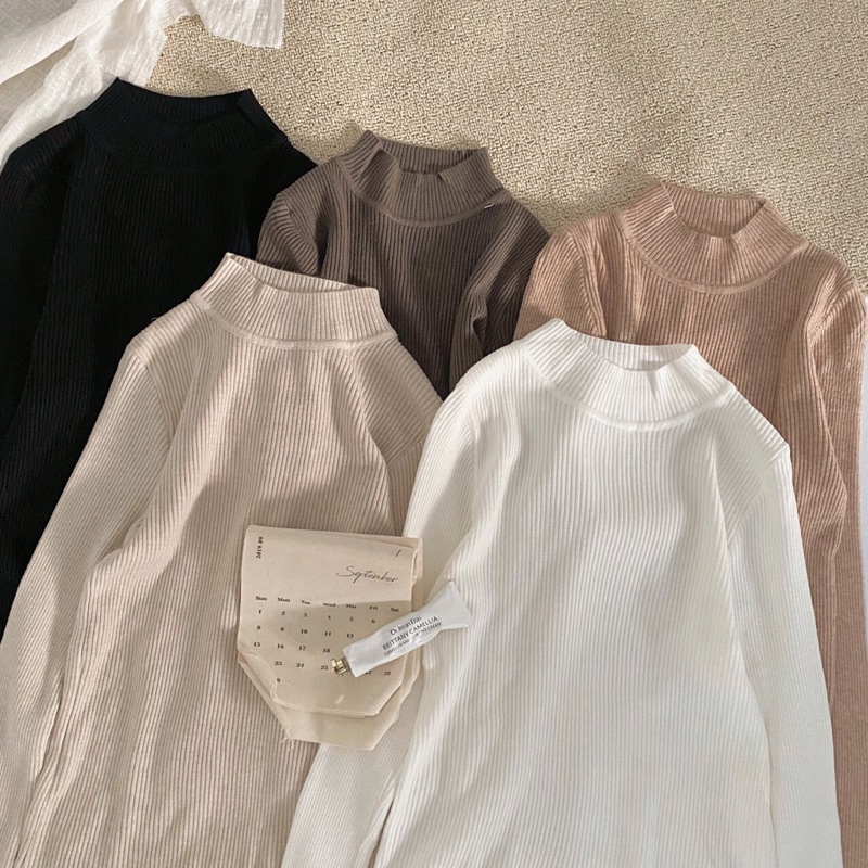 Áo len cổ 3 phân 5 màu | BigBuy360 - bigbuy360.vn