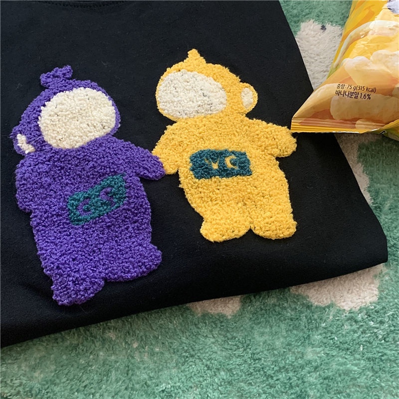 SUXI Áo Thun Tay Ngắn Cổ Tròn Dáng Rộng In Họa Tiết Dễ Thương Thời Trang Mùa Hè Cho Nữ