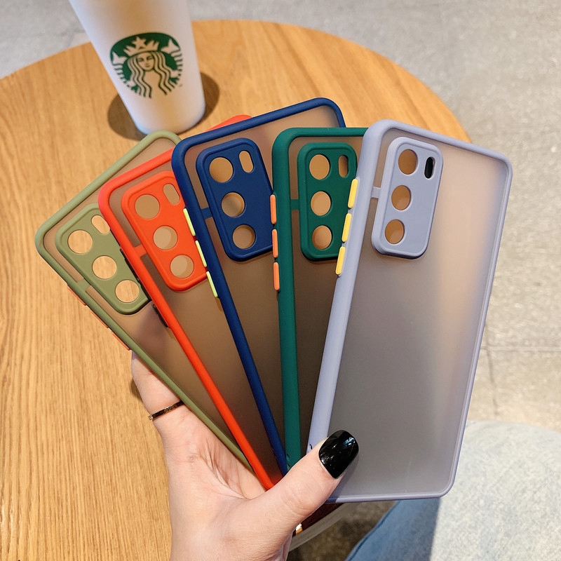 Ốp điện thoại nhựa cứng nhám siêu mỏng trong suốt nhám bảo vệ camera cho OPPO RENO ACE 2/ A92S/ A92/ A52/ R17