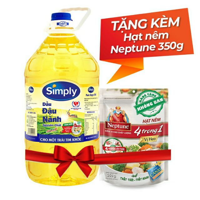 Dầu đậu nành simply 5 lít tặng kèm hạt nêm 350g