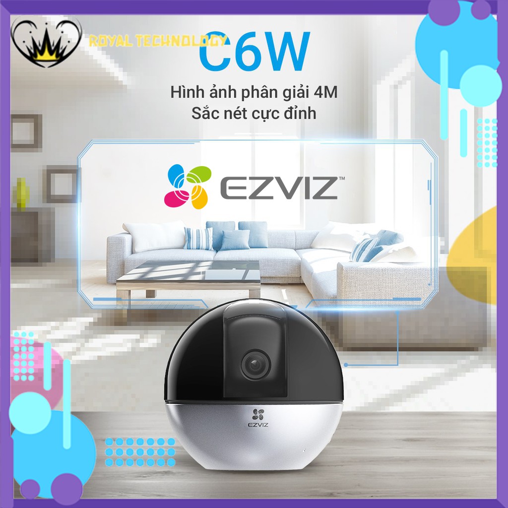 [NPP CHÍNH HÃNG] Camera Xoay IP WIFI  HD EZVIZ C6W Điều Khiển Bằng Giọng Nói, Điện Thoại, Chuyển Đổi Nhiệt Độ Màu Sắc