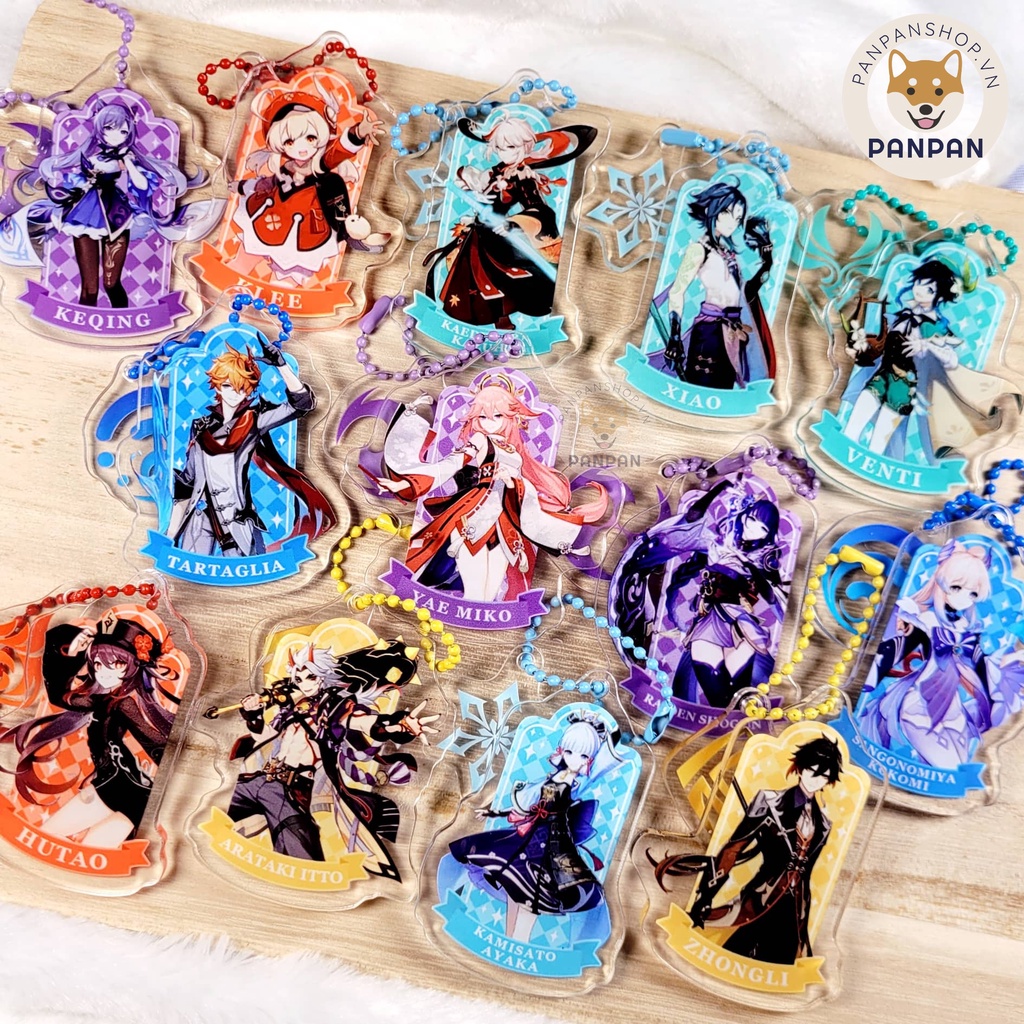 Móc xích bi DELUXE Anime Genshin Impact kèm móc Vision mini