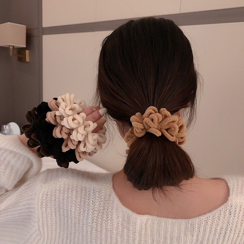 Dây cột tóc scrunchies, màu trà sữa phong cách Hàn Quốc HOT TREND