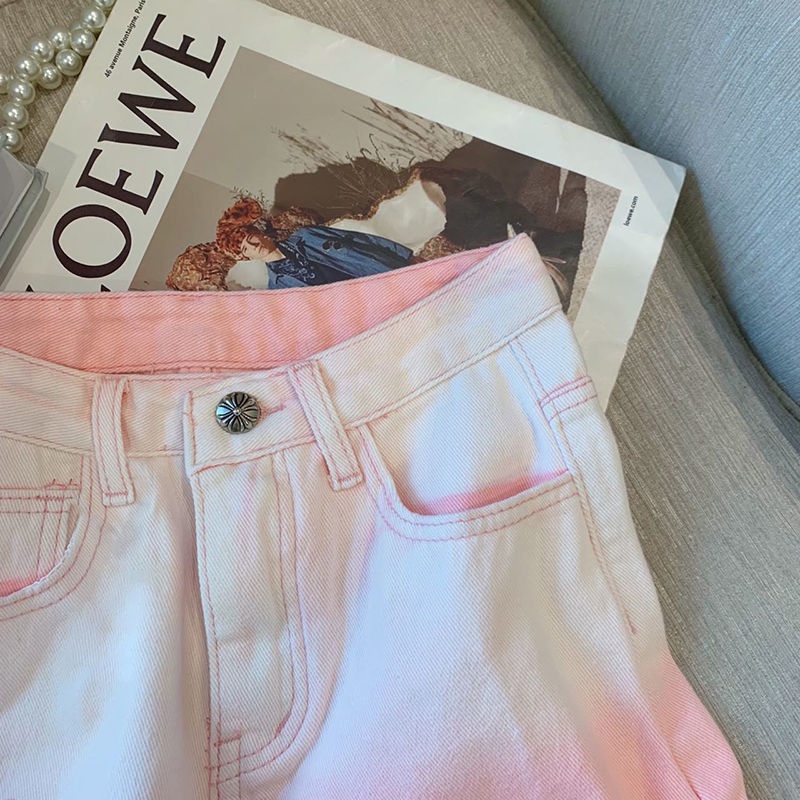 Quần Short Denim Lưng Cao Thêu Chữ Thập Thời Trang Mùa Hè Mới Cho Nữ