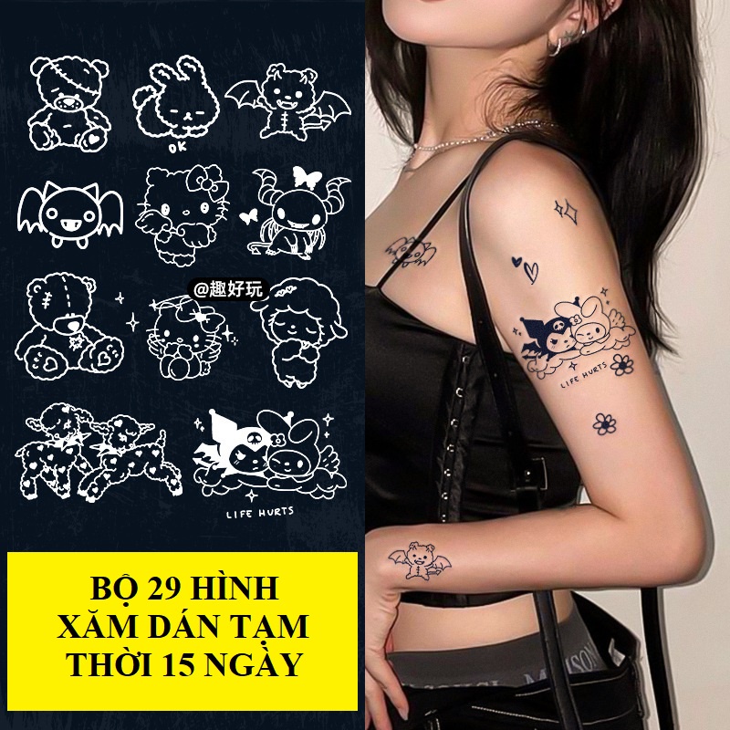 Bộ 29 hình xăm dán tạm thời 8x10 cm chống thấm nước có thể kéo dài đến 15 ngày JIAMIN Magic Tattoo
