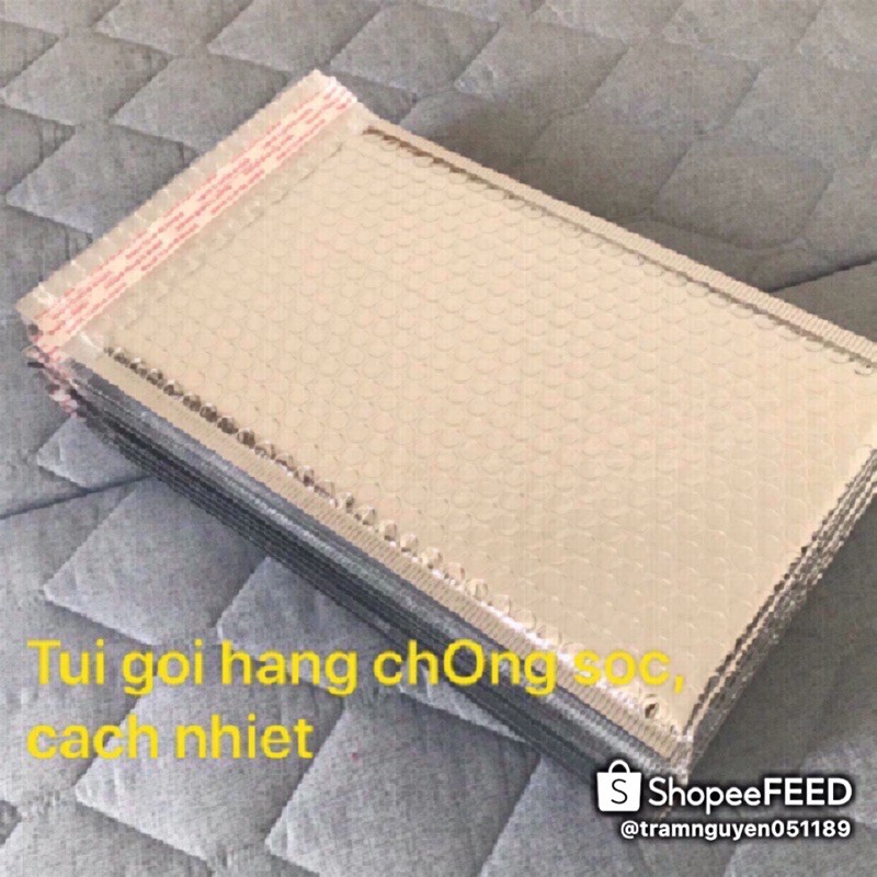 10 túi giữ nhiệt lót bóng khí gói hàng 15cm x 20cm