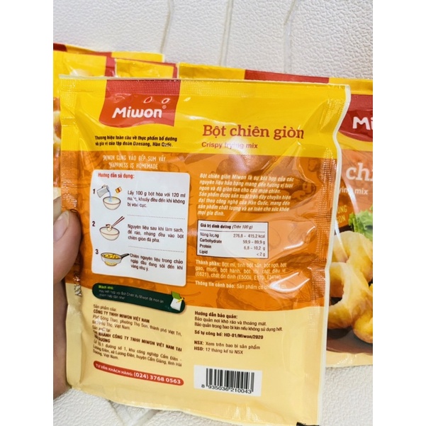 Bột Chiên Giòn Miwon Gói 100g /chiên xù gói 100g