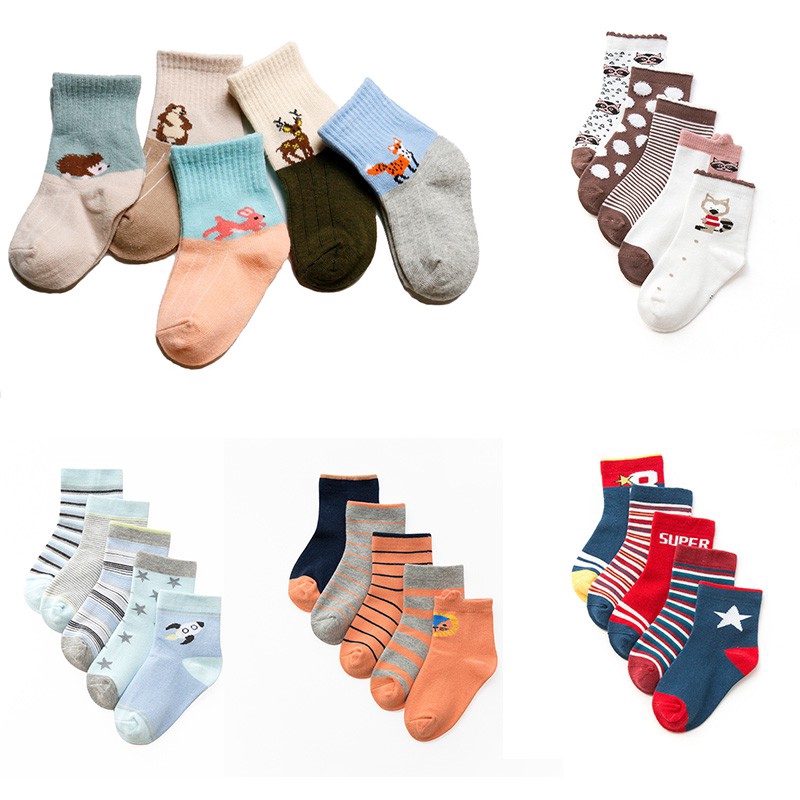 Set 5 đôi tất họa tiết hoạt hình thời trang thu đông cho bé