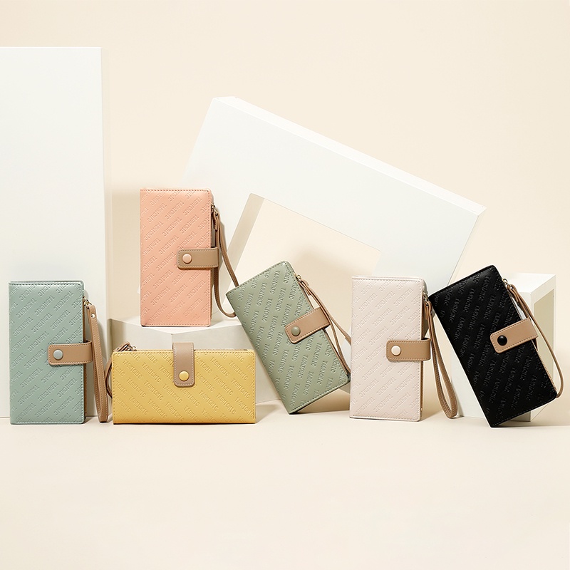 Ví dài cầm tay PIERRE LOUES có khóa kéo nhiều ngăn đựng thẻ tiện dụng thời trang cho nữ