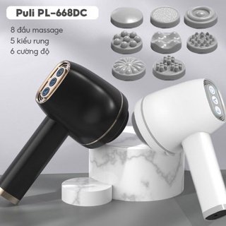  Máy massage cầm tay dùng pin Puli PL-668DC - 8 đầu, mát xa giảm mỡ bụng và thư giãn toàn thân