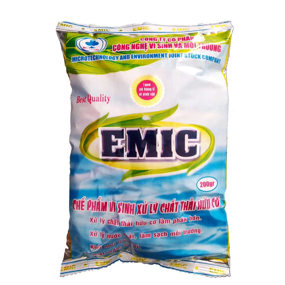 Chế phẩm vi sinh xử lý chất thải hữu cơ, ủ phân bón, khử mùi hôi EMIC gói 200g