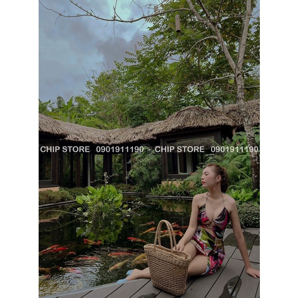 VÁY BODY CUT EO ZARA XUẤT DƯ XỊN HOẠ TIẾT NHIỆT ĐỚI DU LỊCH