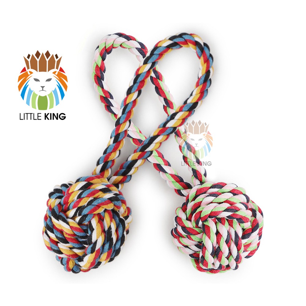 Đồ chơi cho chó gặm Bóng cuộn dây thừng 22cm Little King nhiều màu sắc