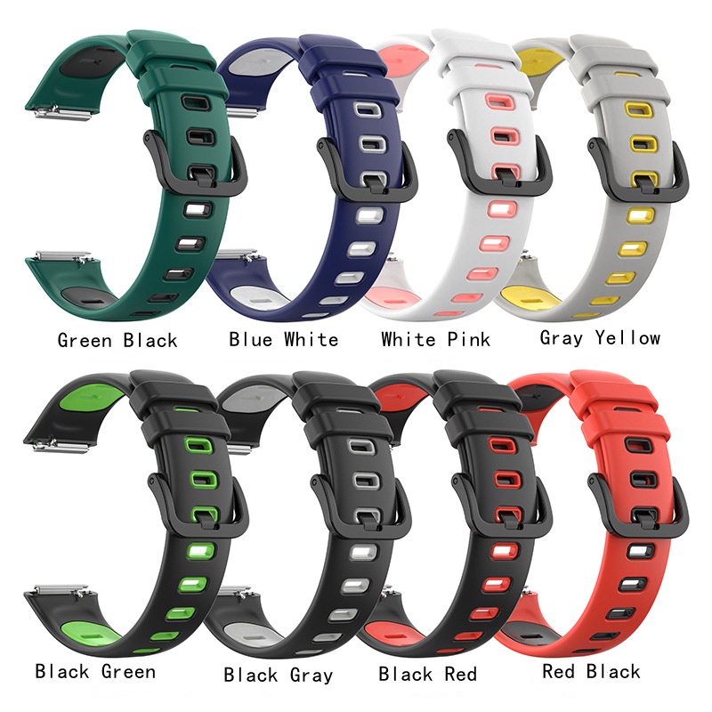 Dây Đeo Silicone Hai Màu Cho Đồng Hồ Thông Minh Huawei Honor Band 7 band7