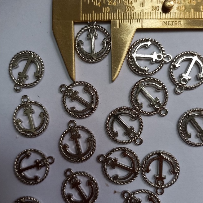 2/5/10 mặt giả cổ hình tròn mỏ neo size 15mm