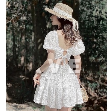 Đầm maxi đi biển, đầm dạo phố hơ lưng tay bồng quyến rũ - Laura Dress