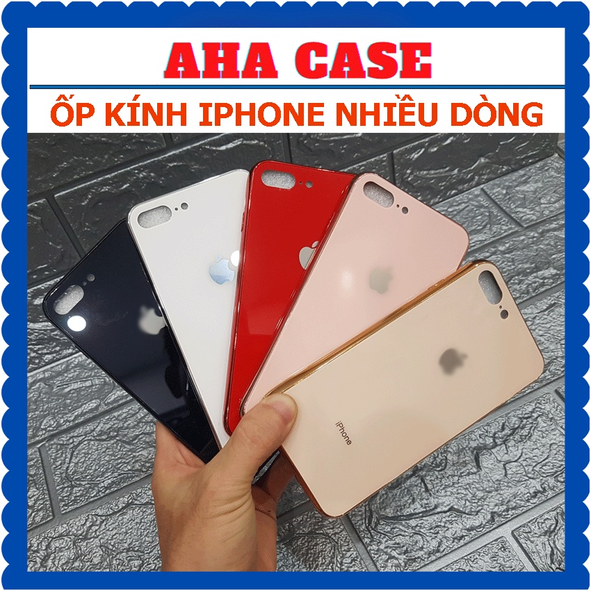 Ốp Kính Dành Cho iphone 6,6Plus,7,7Plus,8,8Plus, X,XS MAX , ốp lưng mặt kính cường lực chống trầy xước