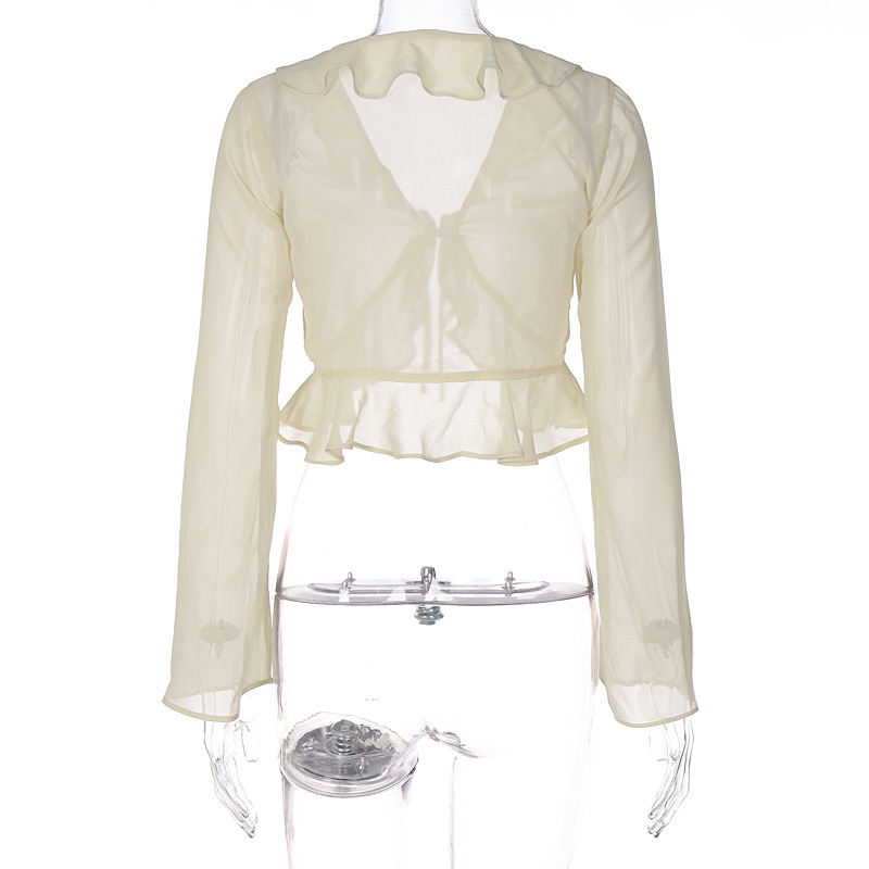Áo Khoác Cardigan Tay Dài Chất Chiffon Thiết Kế Quyến Rũ