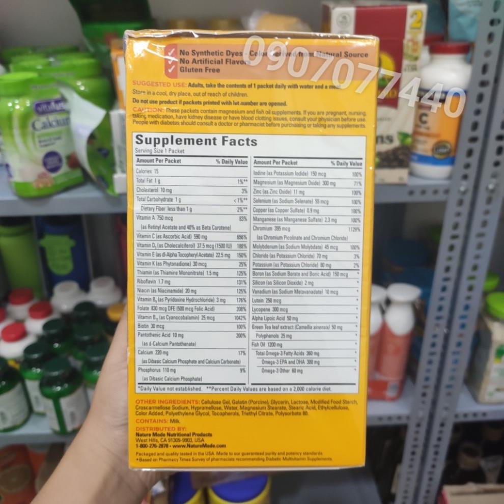 Vitamin tổng hợp dành cho người tiểu đường Nature Made Daily Diabetes Health Date 2025