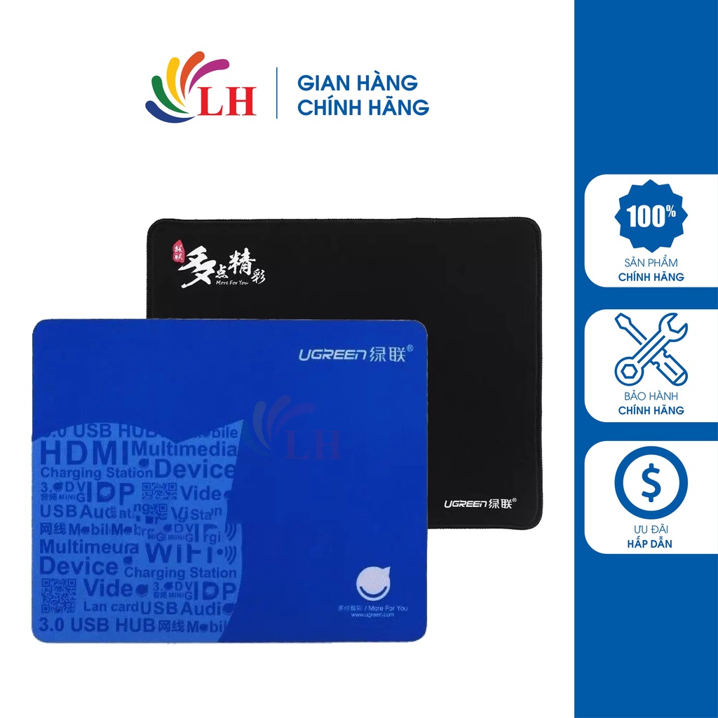 Miếng lót chuột Ugreen Mouse Pad LP126 - Hàng chính hãng - Chất liệu cao su tự nhiên, khả năng chống trượt hiệu quả