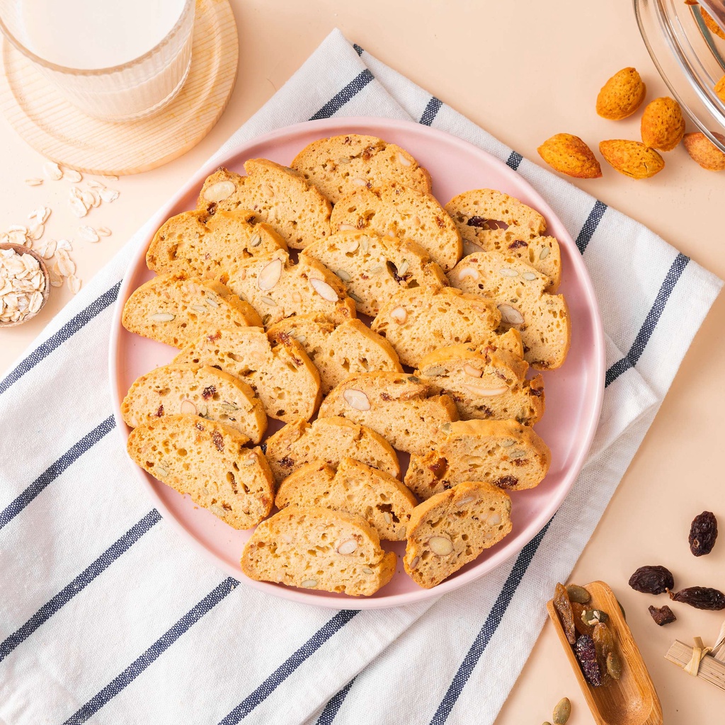 Bánh ăn kiêng biscotti ONFOD vị vani dành cho người tiểu đường, giảm cân, eat clean 250g 500g