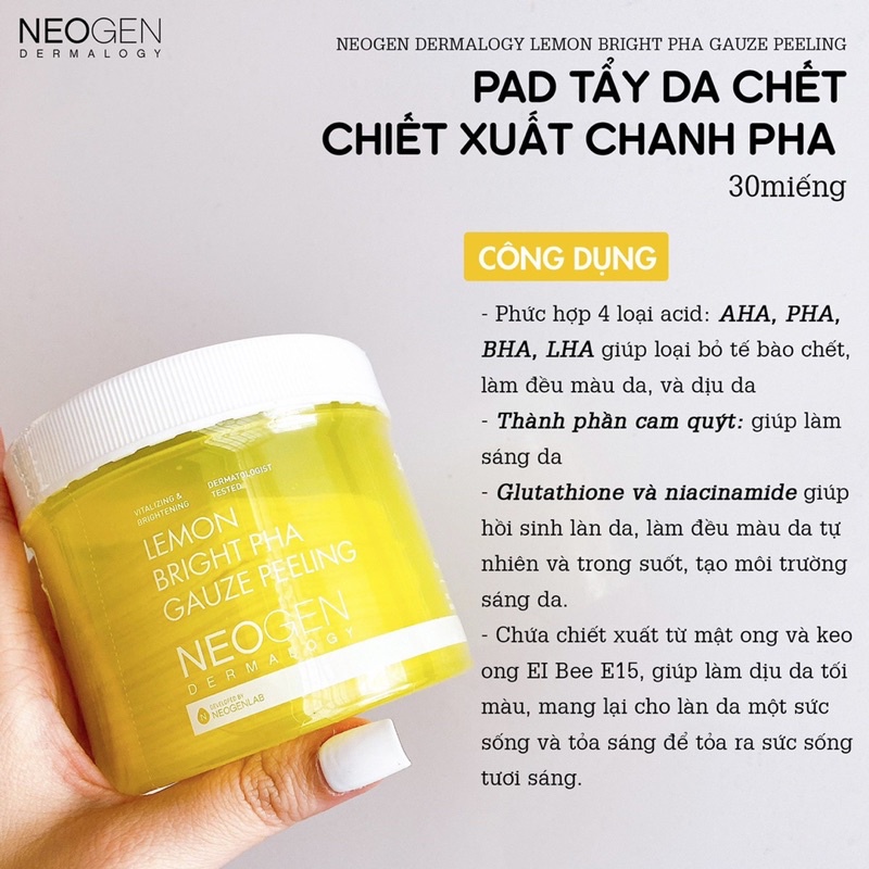 Pad Tẩy Da Chết Neogen Dermalogy 30 miếng