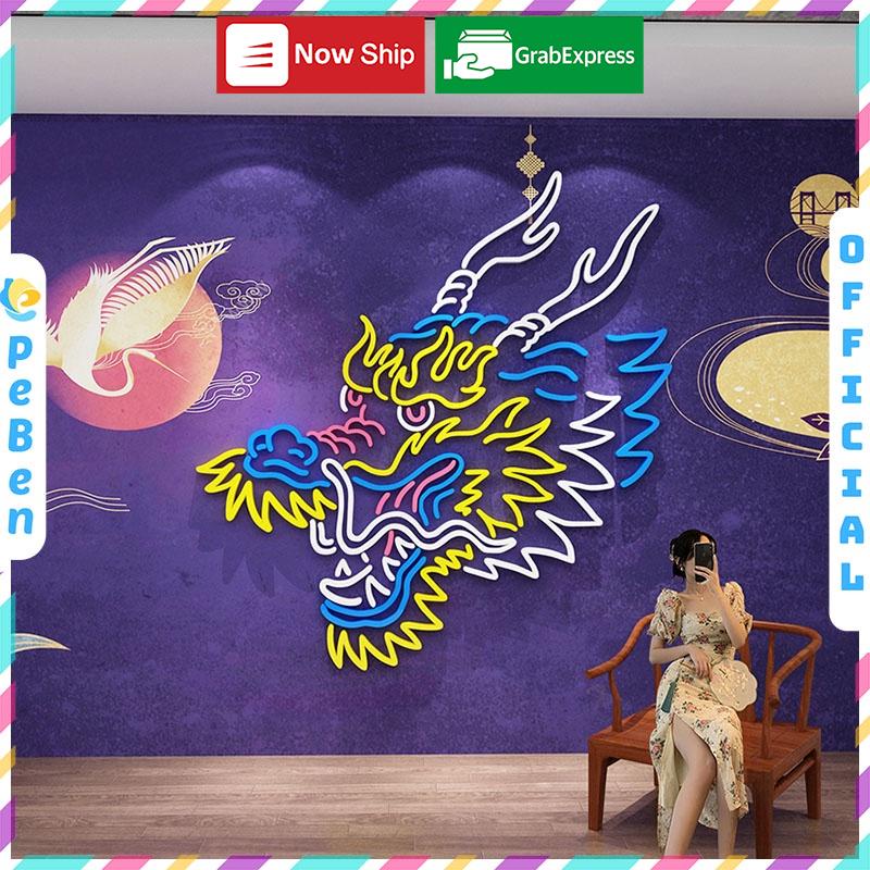 Tranh Mica trang trí Tranh long Trang trí cửa hàng, quán ăn Nhiều Size - EPeBen