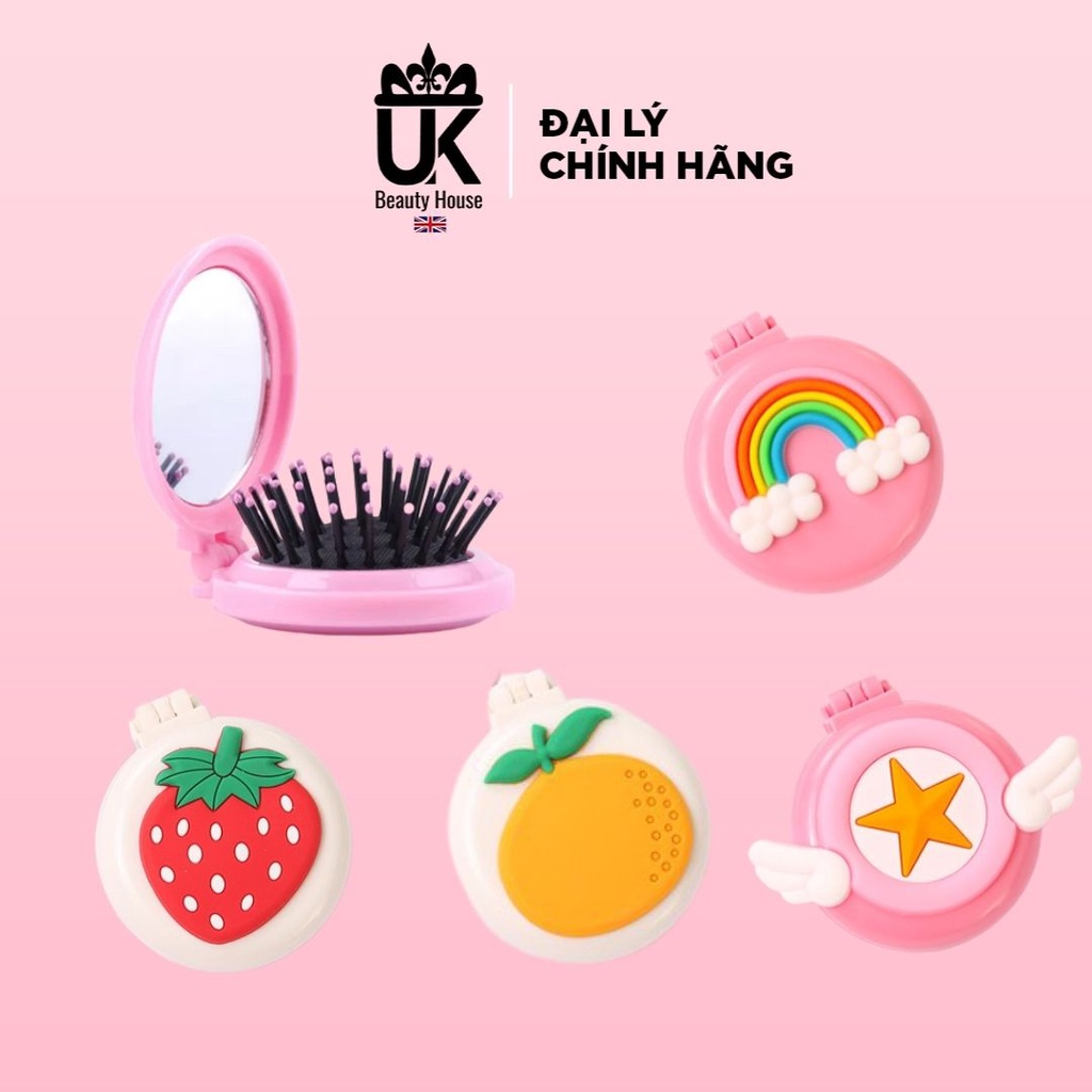 (Mẫu ngẫu nhiên) Gương kèm lược gấp mini dễ thương, tiện dụng
