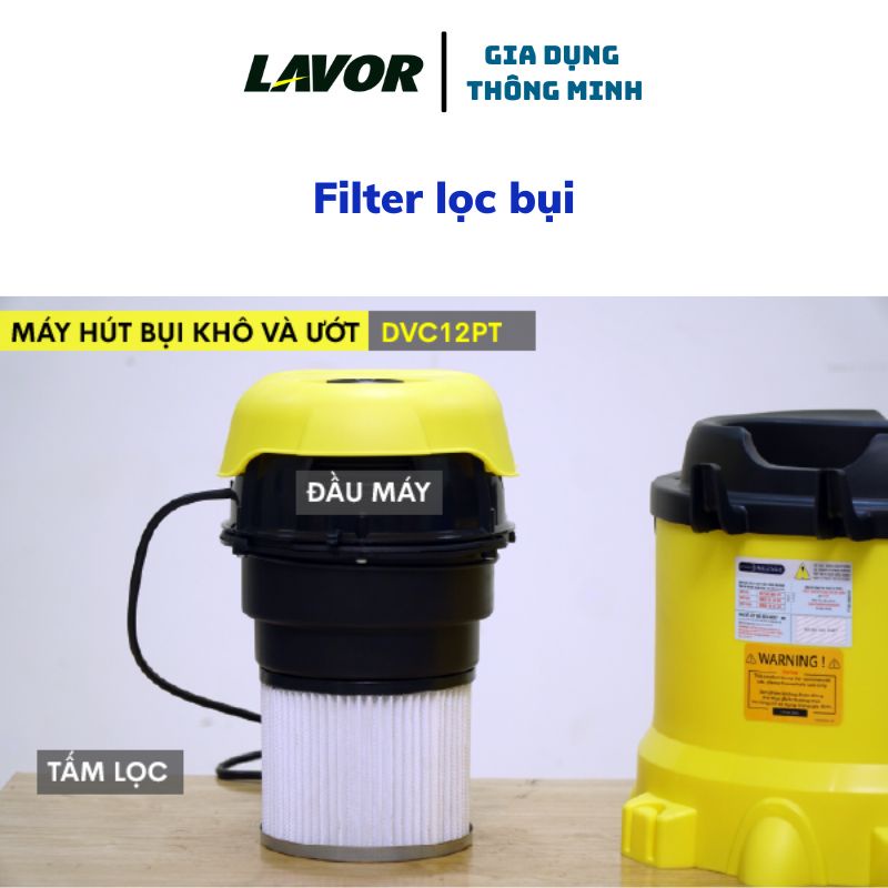 Máy hút bụi khô và ướt Lavor DVC 12PT máy hút bụi công suất lớn, nhập khẩu chính hãng Italia bảo hành 12 tháng