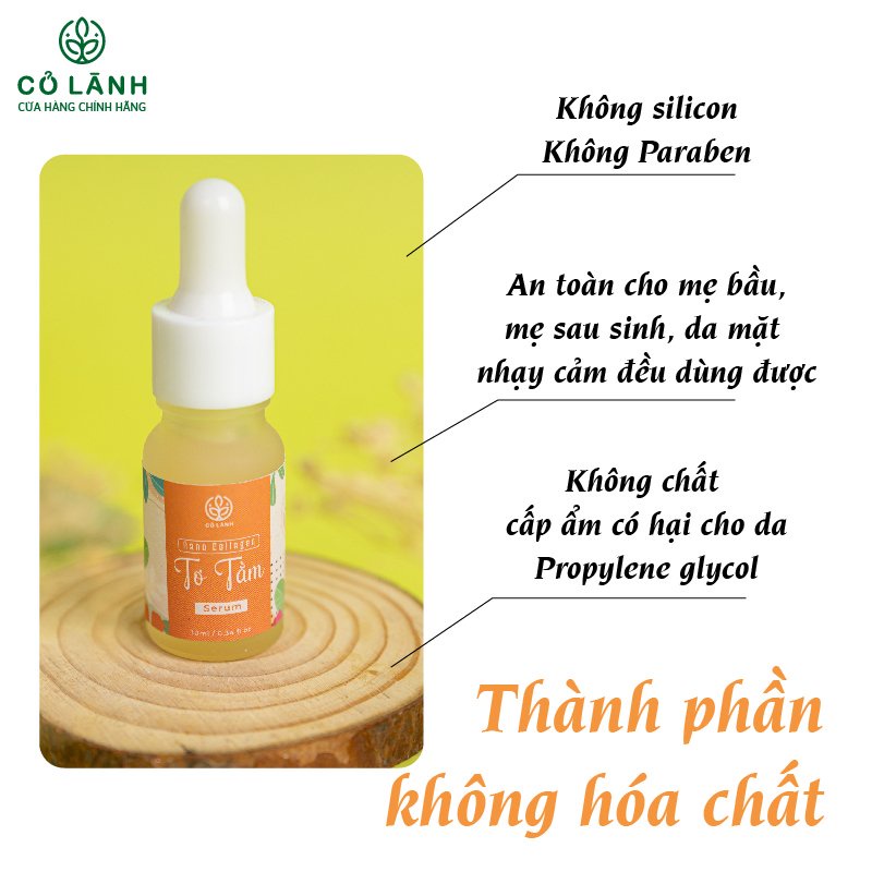Serum Nano Collagen Tơ Tằm Cỏ Lành 10ml - làm mờ thâm n.ám, tăng sinh colllagen cho da