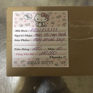 Decal phiếu giao in hình dễ thương