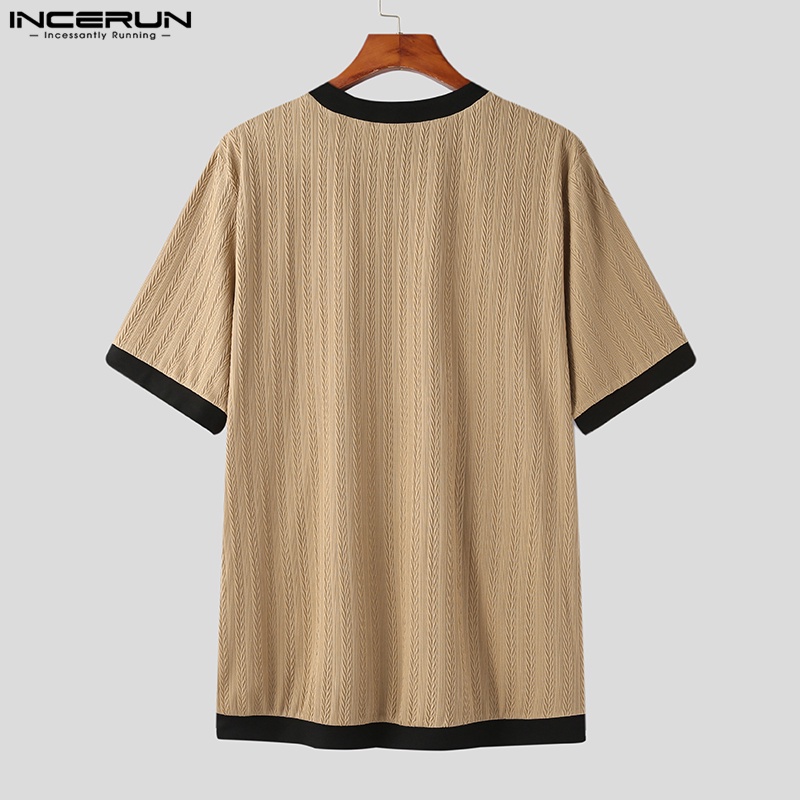 Áo sơ mi INCERUN tay ngắn cài khuy kiểu cổ điển cho nam