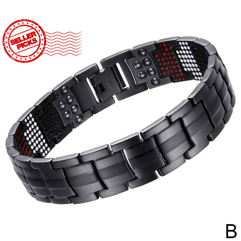 Vòng Tay Thép Titan Đen Nam Châm 4 Trong 1 Đức G8A5