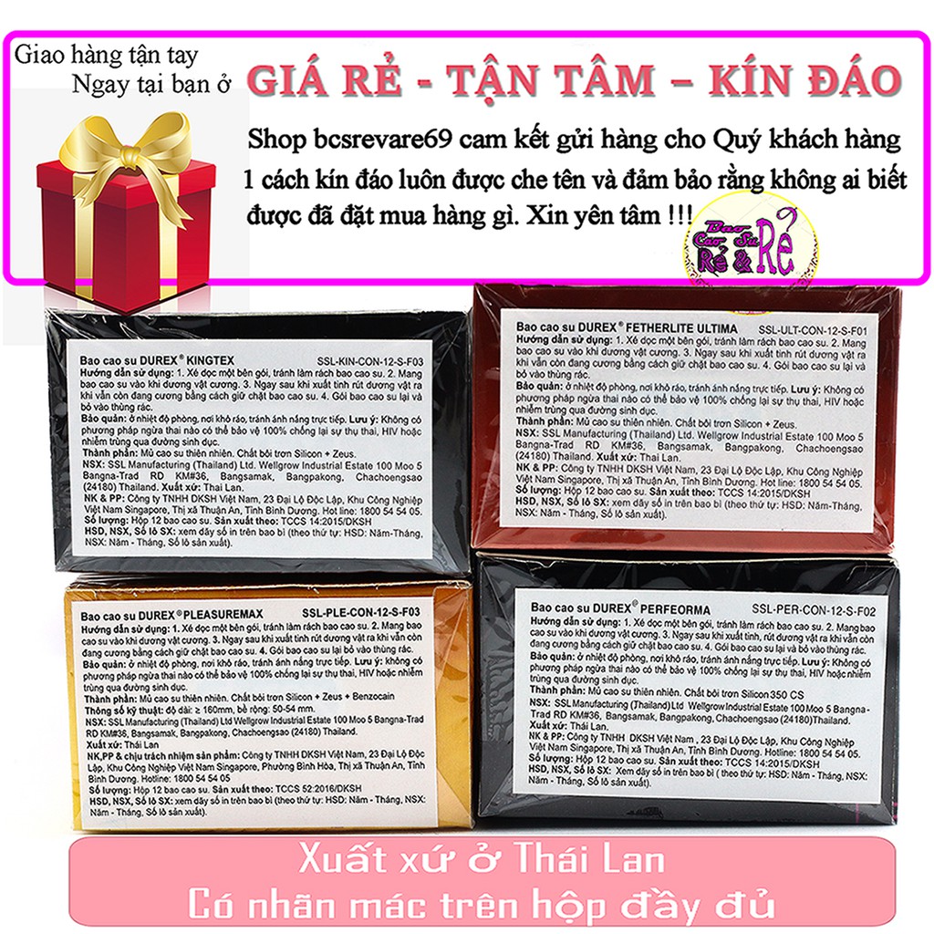 Combo 4 Hộp Bao Cao Su Durex 48 cái tùy chọn