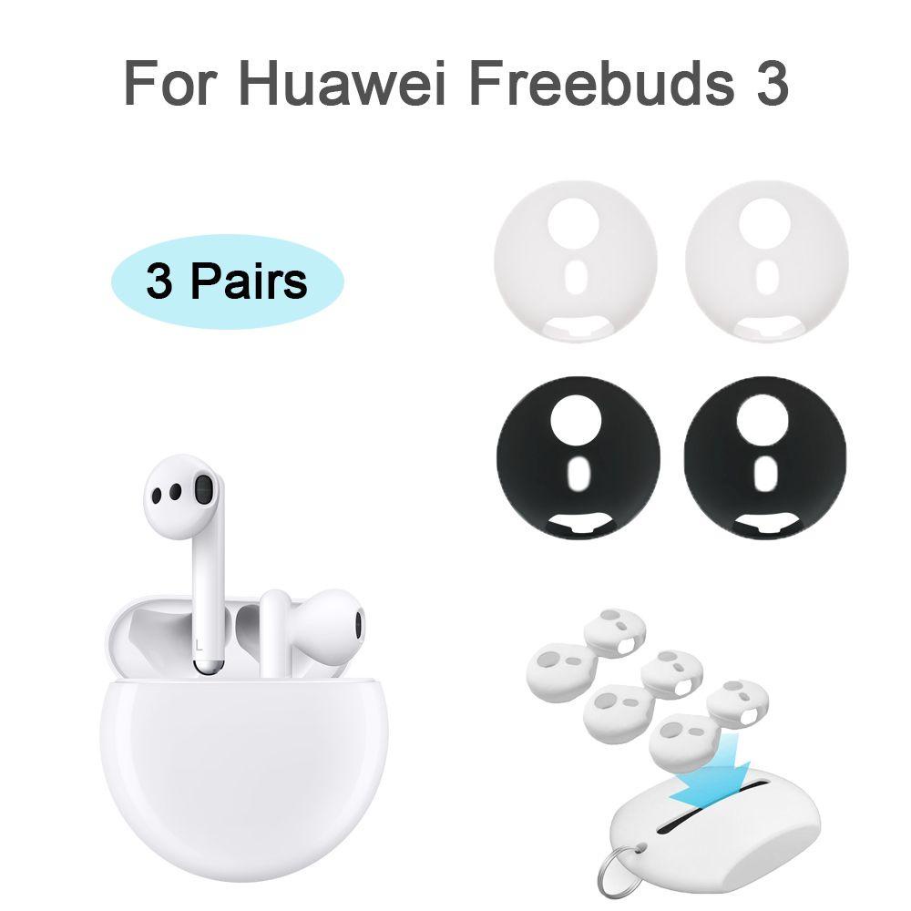 MYRONGVN Set 3 Cặp Nút Bọc Đầu Tai Nghe Bằng Silicon Mềm Siêu Mỏng Chống Sốc Chống Bụi Cho Huawei Freebuds 3