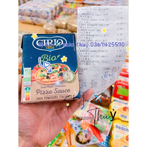 (Air ✈ bill )Sốt Pizza hữu cơ Cirio Bio của Pháp