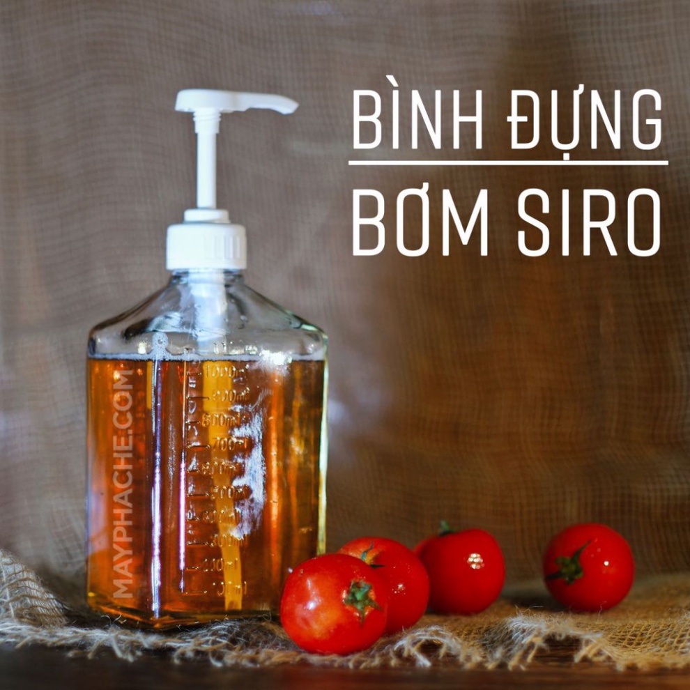 Bình bơm đựng xịt siro đường nhựa - thủy tinh có vòi pump định lượng 10ml 1 lần bơm