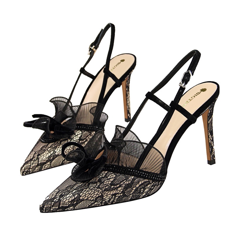 BIGTREE Giày Cao Gót 9cm  Đính Đá Thời Trang Quyến Rũ Cho Nữ 313-5