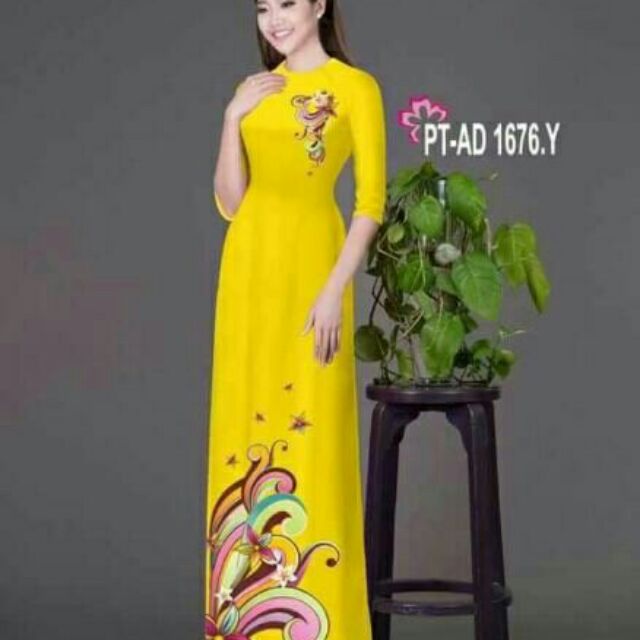 vải áo dài in 3d
