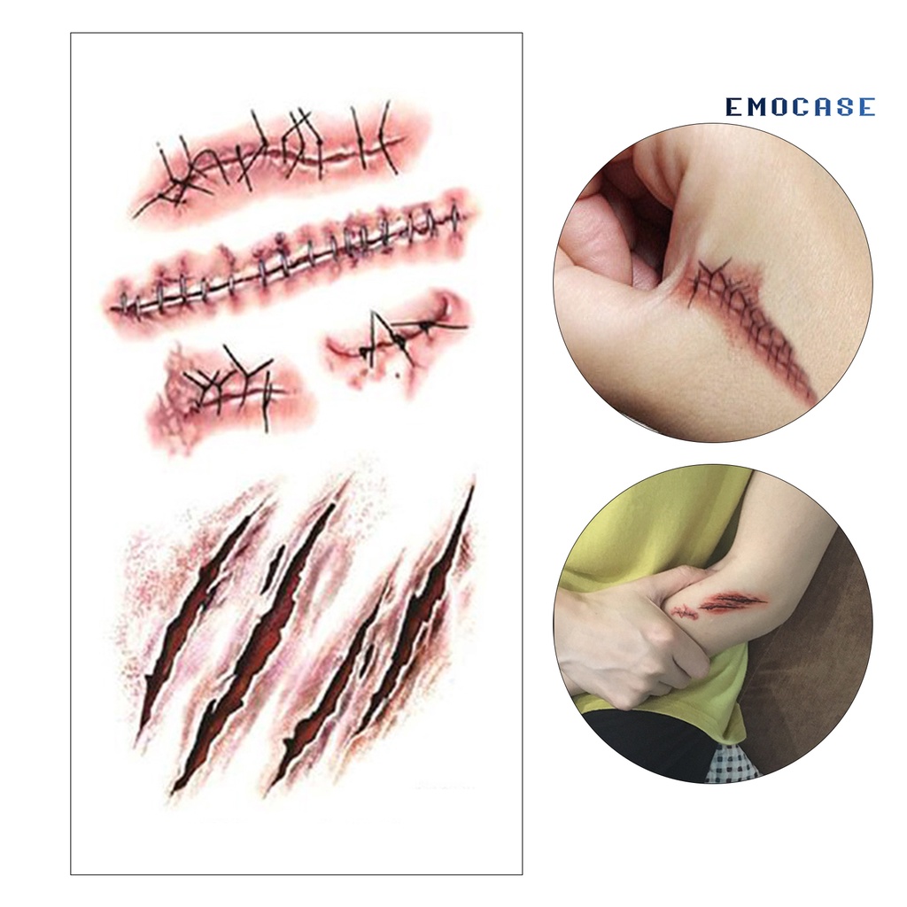 Hình Xăm Dán Vết Thương Thoáng Khí Lâu Trôi Phong Cách Halloween