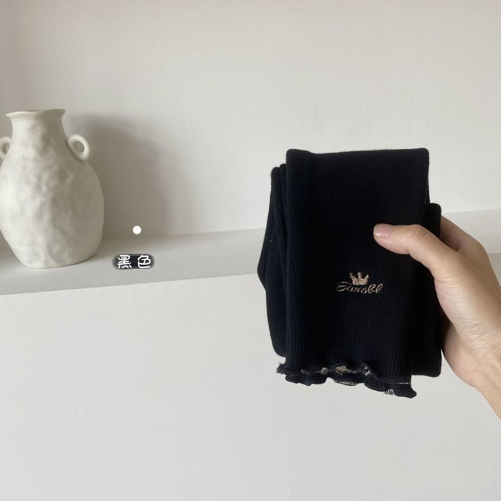Quần Legging Lông Cừu Co Giãn Ấm Áp Xinh Xắn Cho Bé Gái