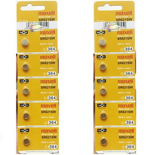 Combo 10 viên Pin đồng hồ SR621SW/364 Maxell Silver Oxide 1.55V - Vỉ 5 viên