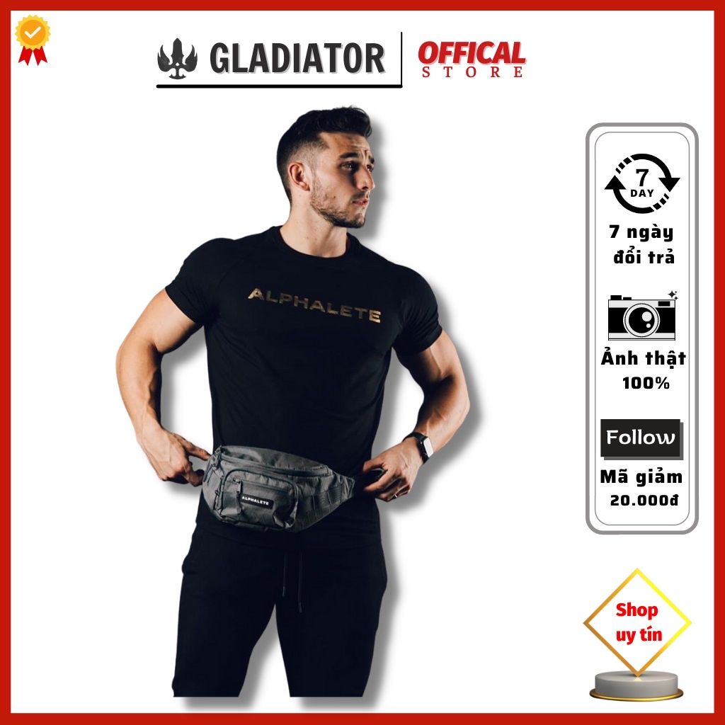 Áo thun nam cổ tròn cao cấp Alphalete, Áo phông nam đẹp vải cotton mềm mịn không xù lông co dãn 4 chiều thấm hút nhanh