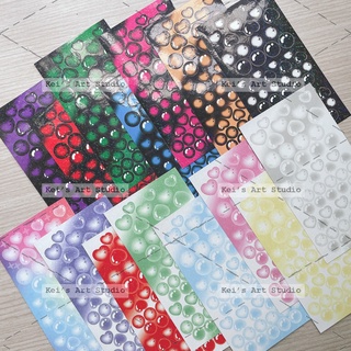 [STICKER TOPLOADER KEI] Mẫu tim - tròn hologram lấp lánh