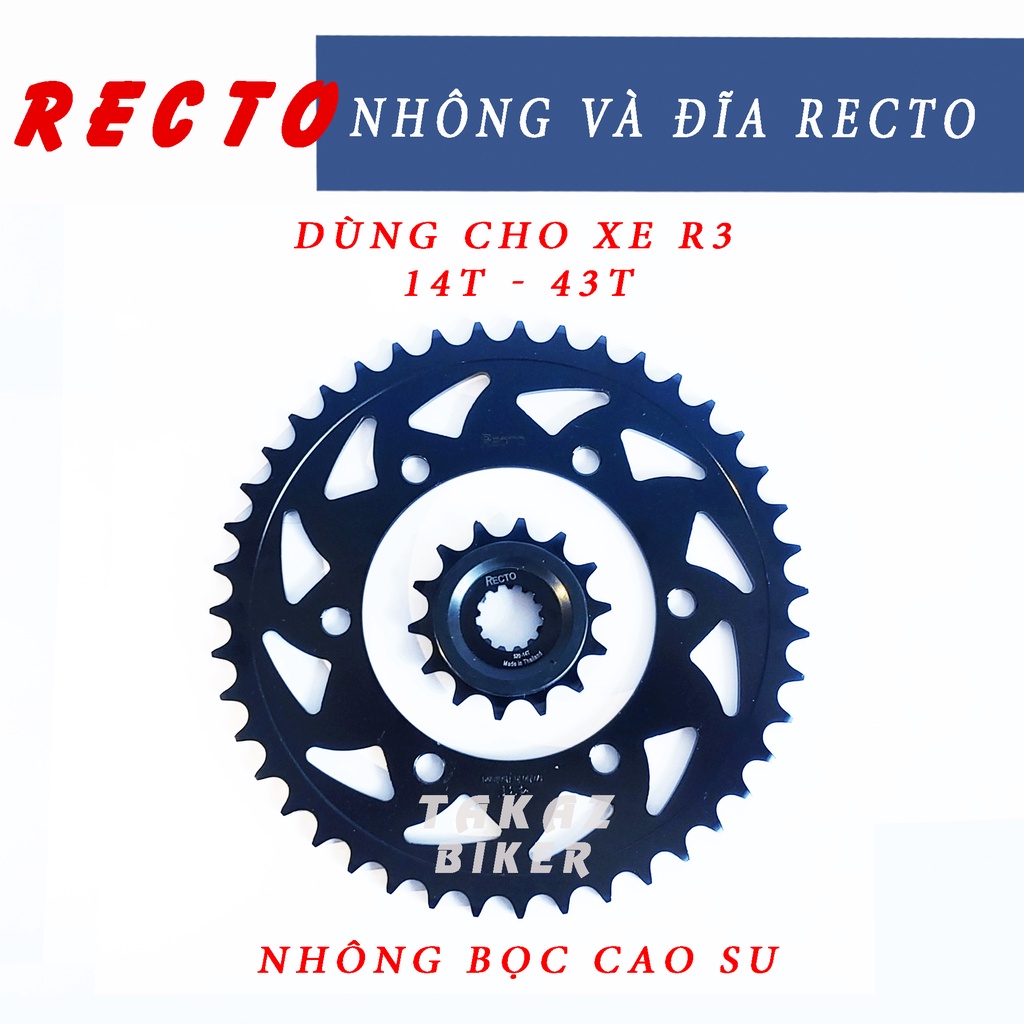 B4  Sên Nhông Đĩa Motor Recto và Sên Phốt 520RV ORing Vàng DID Dùng Cho Xe Yamaha R3