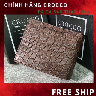 Ví da cá sấu thật 100%, ví da hông cá sấu, chính hãng crocco - vn09