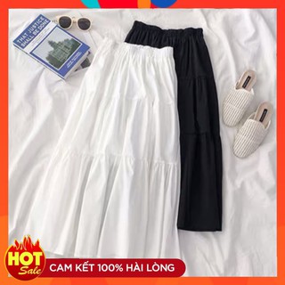 Chân Váy Dài Qua Gối Nữ Dáng Xòe Hai Lớp